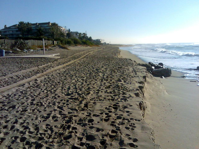Regressi de la platja de Gav Mar a l'alada del carrer de Blanes (22 de Febrer de 2010)